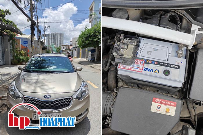 Thay ắc quy xe Kia K3 tại Hòa Phát