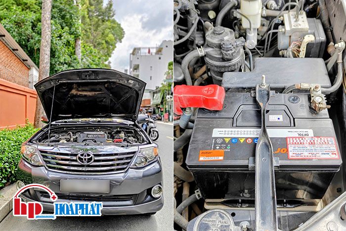 Thay ắc quy Toyota Fortuner tận nơi