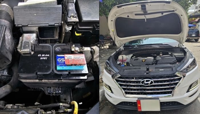 Lắp đặt bình ắc quy GS DIN70L - LBN cho xe Hyundai