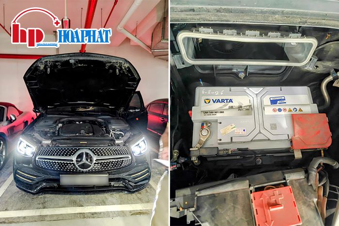 Thay bình ắc quy cho xe Mercedes tại Hoà Phát