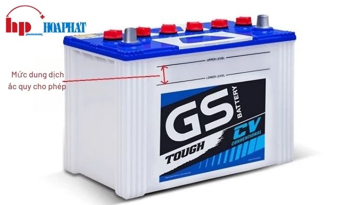 Mức dung dịch cho phép trong bình ắc quy